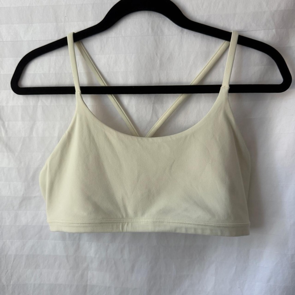 Athleta Transcend Scoop Bra - Glow cream/yellow sports bra size L